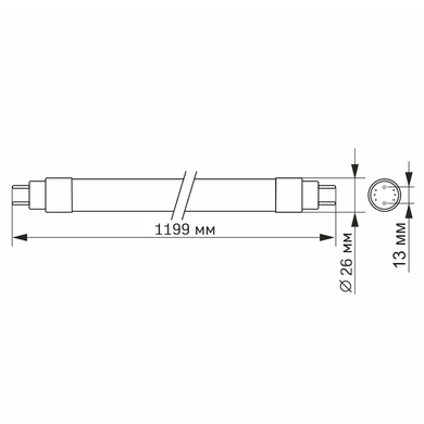 Лампа VIDEX LED 18W FITO 1,2м