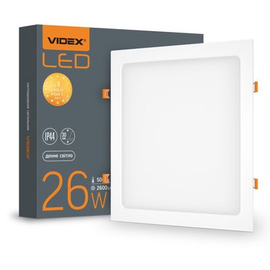 LED світильник VIDEX врізний квадрат 26W